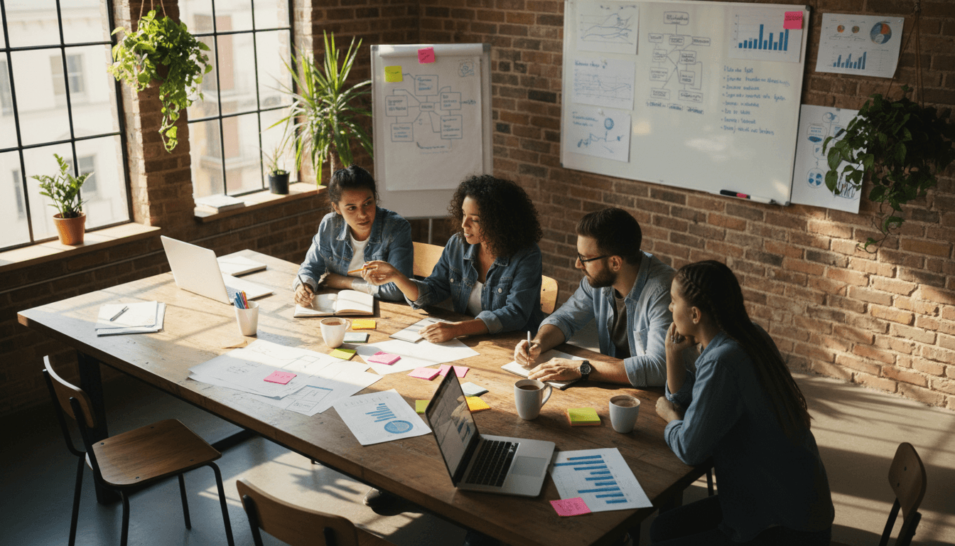 Marketing team planning a campaign strategy